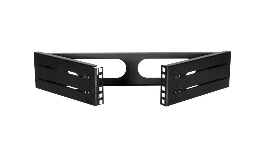 19" væg-beslag - 2U, D400mm, Sort