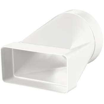 Fladkanal Overgang 55 x 110 mm til Ø100 mm, hvid