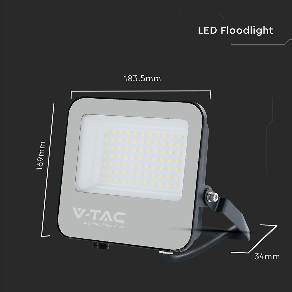 V-Tac 50W LED projektør - 185LM/W, arbejdslampe, udendørs, 9250lm, RA70, IP65, 5 års garanti