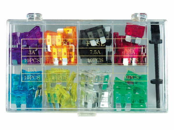 Bilsikringssortiment - 80 stk. (3A til 30A)