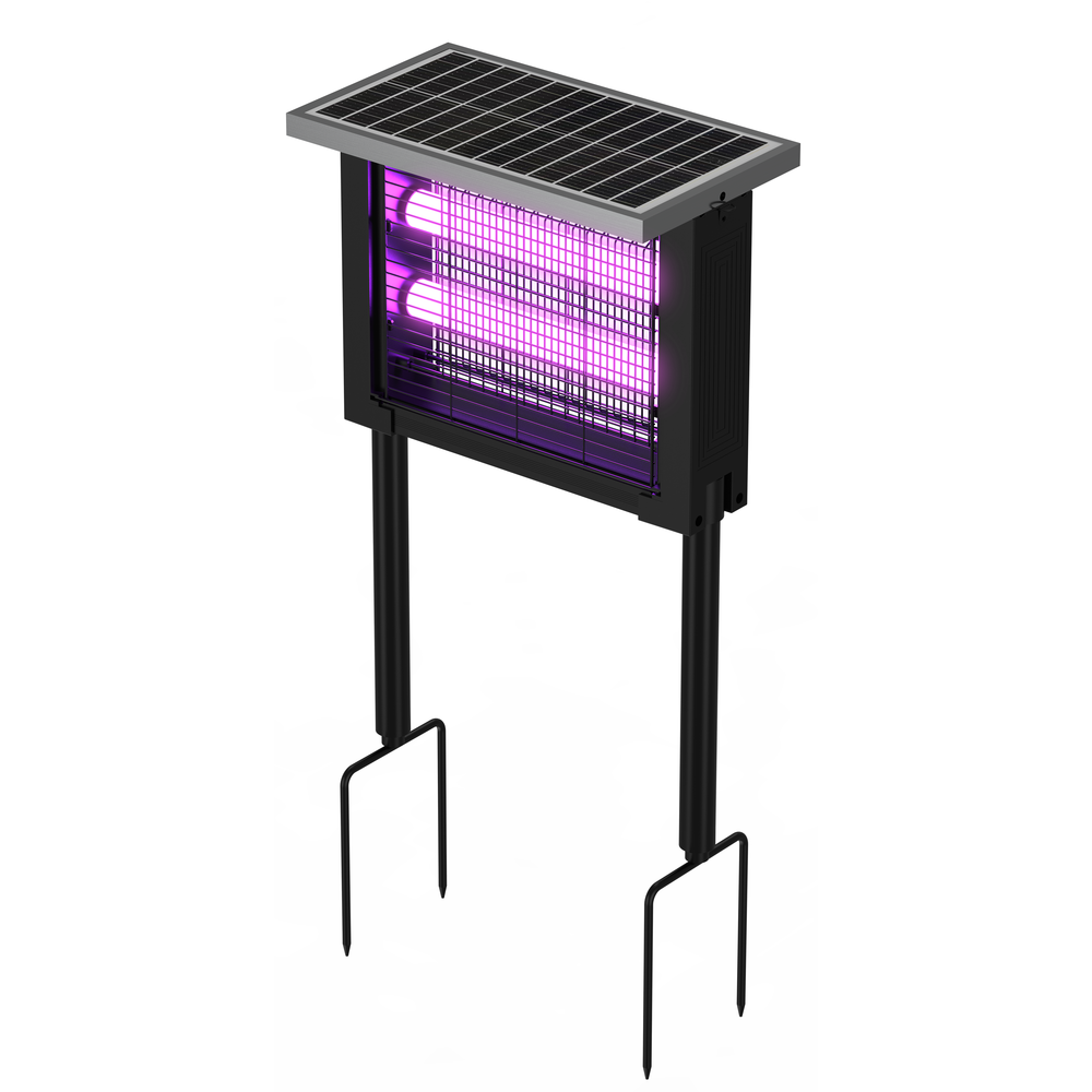 Sort solcelle insektlampe IP65 - 10W - Dækker 60m2 - Effekt: 1,3W