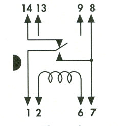 REED relæ - 6VDC / 0,25A, 1 x skifte (DIP14-8)
