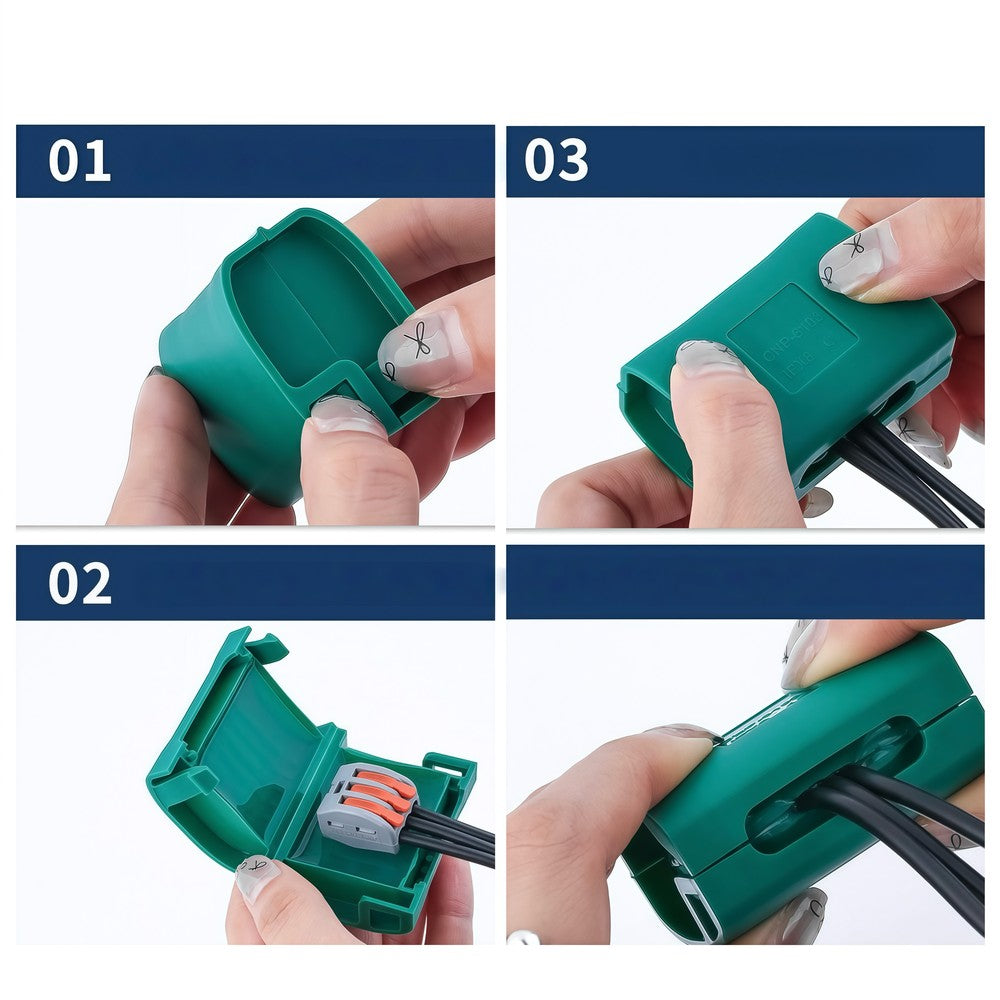 Vandtæt samleboks med plads til 3 ledninger - IP68 godkendt