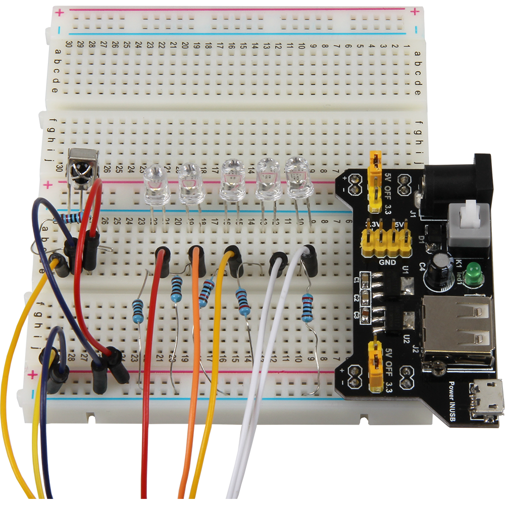Breadboard strømforsyningsmodul - 3,3V + 5V ud