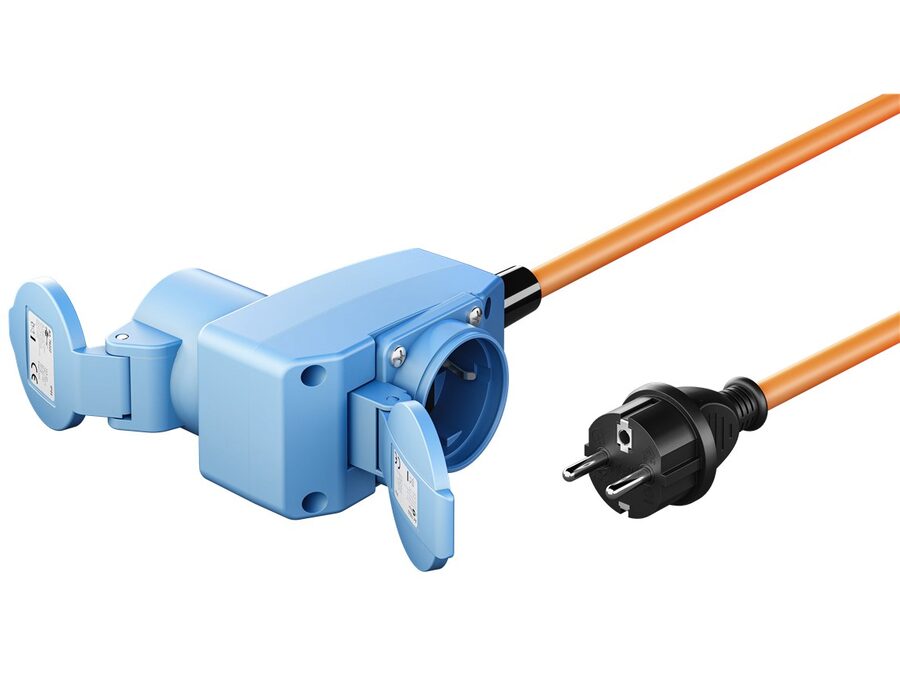 CEE adapterkabel - CEE7/7 han til CEE 3P hun + 1xJord (1,5m)