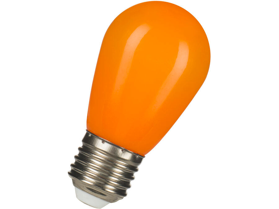 ST45 LED partypære - 230Vac 1W, E27 sokkel, ORANGE
