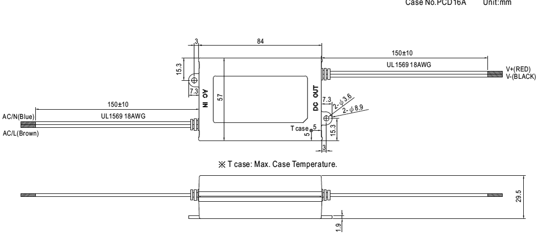Konstantstrøm LED driver - 34W / 1050mA, 11-33V (IP42)