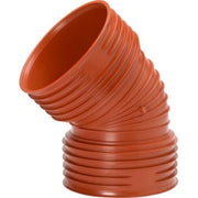 Uponor Double/Rib2 315 mm 45 gr. PP-bøjning, uden gummiringe