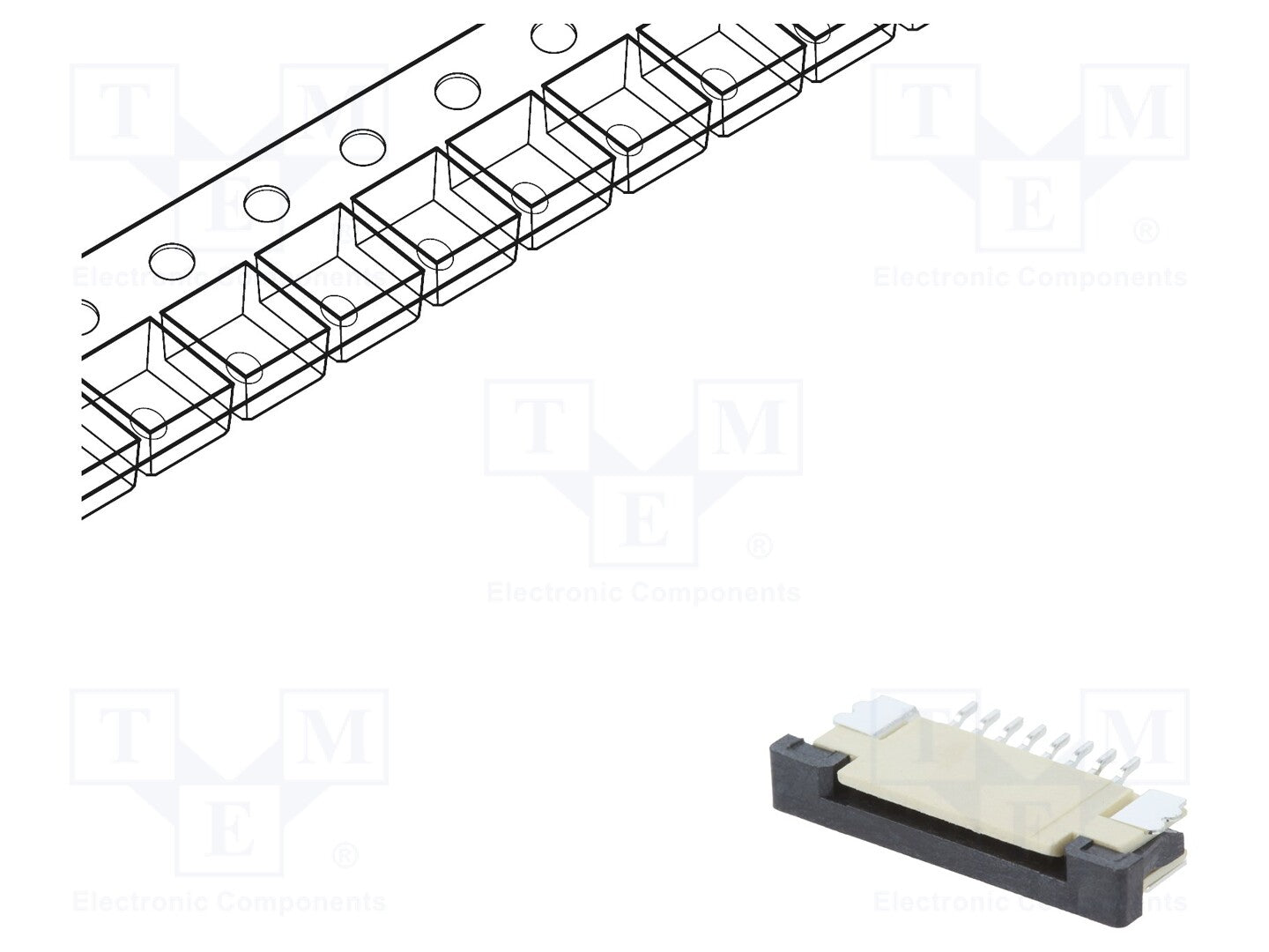 FFC (PFC) Flexkabel konnektor - 8pol, ZIF, SMD (1mm)