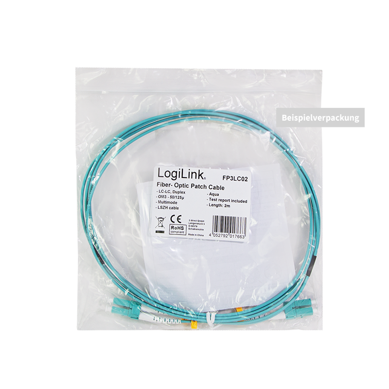 Fiberoptisk netværkskabel LC-LC multimode OM3 (2m)