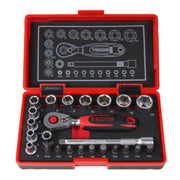 Topnøglesæt Tecos T-0623M, 1/4", 4-13 mm, finmekaniker, 24 dele