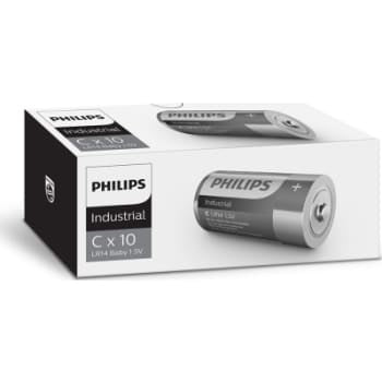 PHILIPS Industrial alkaline batteri, C LR14, 10 stk.