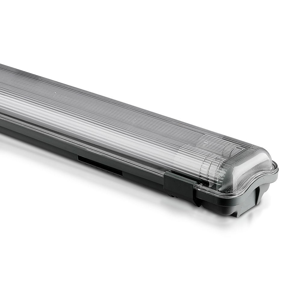 Vandtæt LED-lampe med 2x18W rør, 120cm længde, 6500K lysfarve, 3400lm, RA80, IP65 - 36W effekt