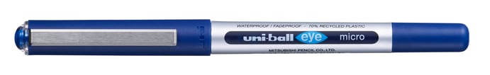 Rollerpen Uni-ball Eye blå 0,2mm UB-150 70% genbrugsplast
