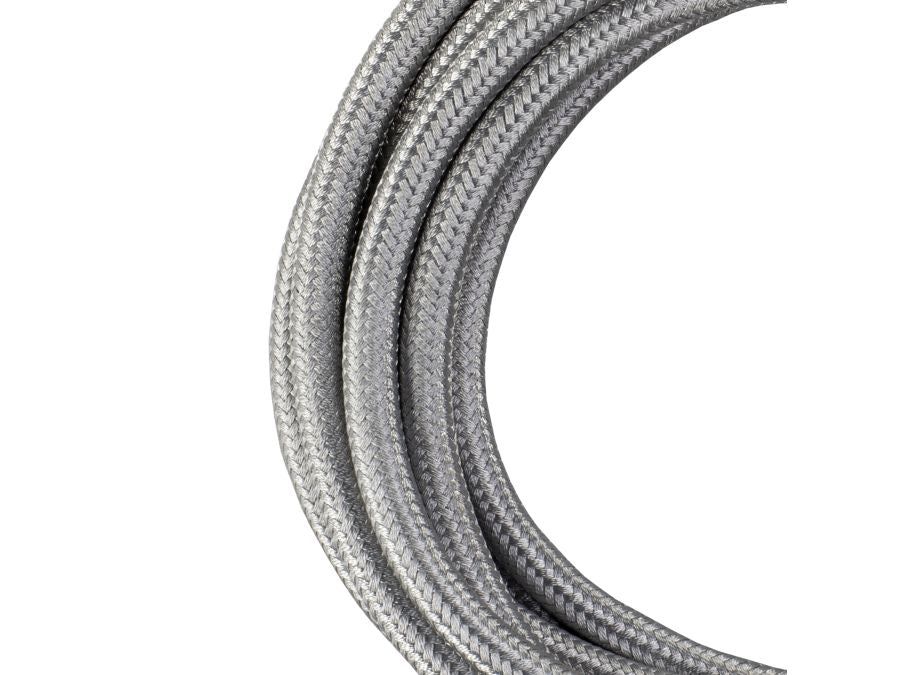 Stofledning - 2 x 0,75mm², Metallisk SØLV (3m)