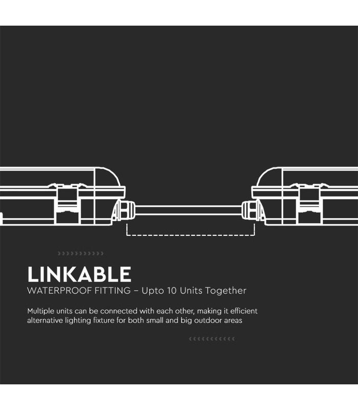 V-Tac Vandtæt LED Armatur - 120 cm, 4320lm, 36W, R