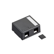 Office box 2 port, for 2 x Keystone konnektorer, sort