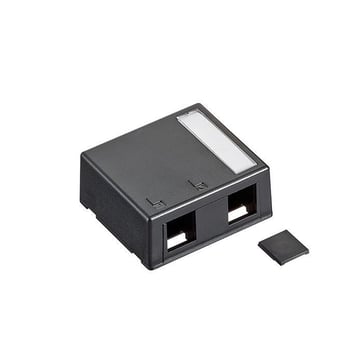 Office box 2 port, for 2 x Keystone konnektorer, sort