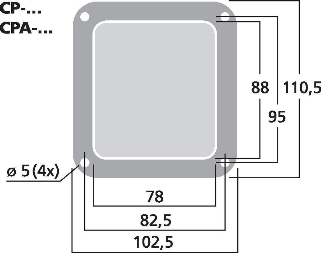 PA terminal u. huller, Sort metal (102,5x110,5mm)
