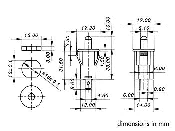 PUSH.SWITCH 1P OFF (ON) / 1A - 250Vac