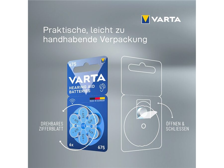 Batteri til høreapparat - PR44/675 (6 stk.)