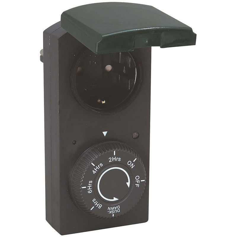 Udendørs timer m. lyssensor IP44