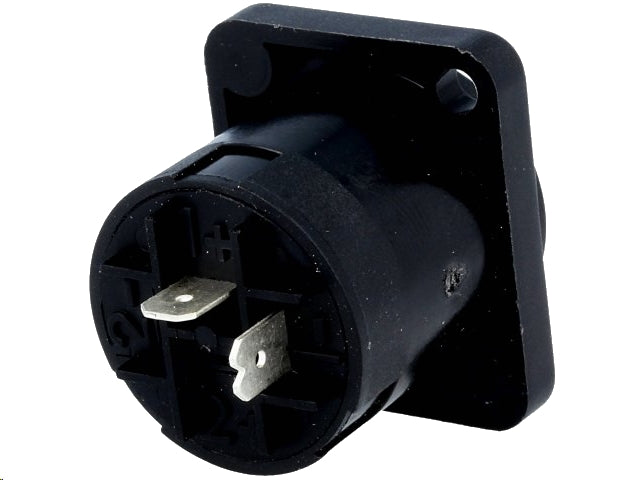 SPEAKON fatning til kabinet - 2pols hun, Sort (maks. 30A)