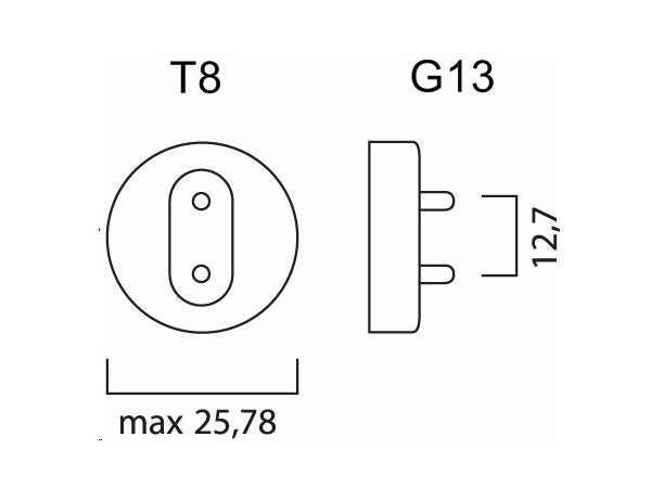 T8 Lysstofrør - 18W, 60cm, G13, GUL