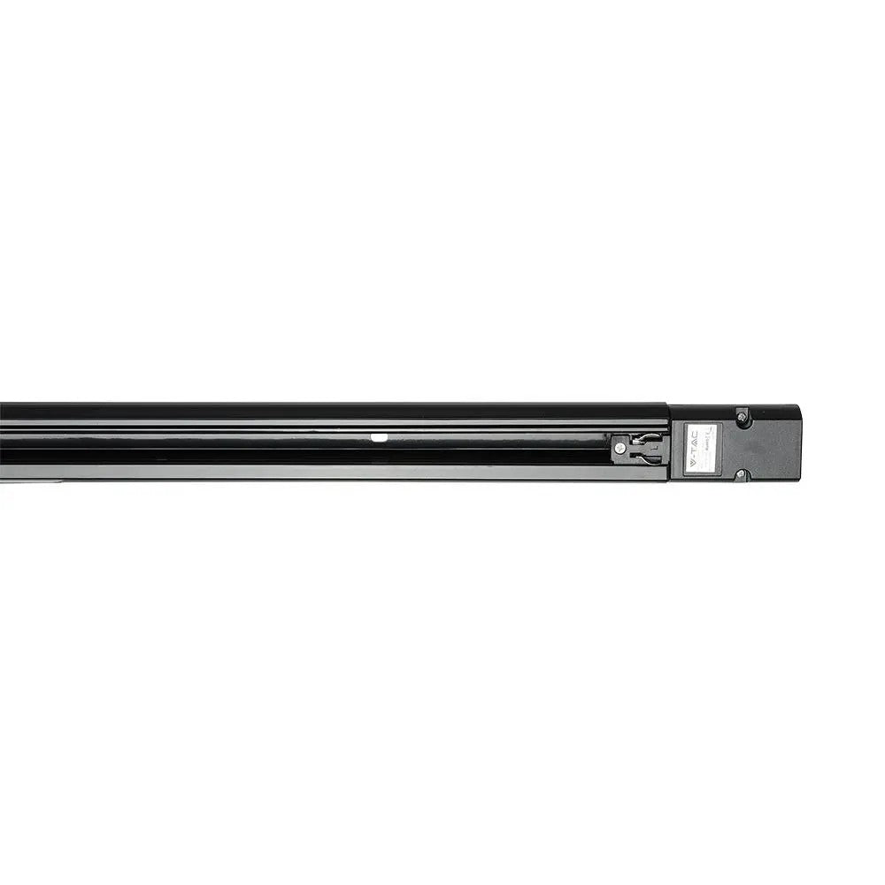 V-Tac Sort 1,5m Skinnespot Skinne - 3-faset, Komplet m/ Tilslutning og Endeprop (230V)