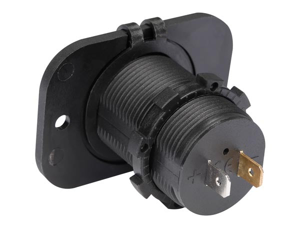 USB biladapter til panelmontage - 12/24V ind > 2 x USB 5V ud