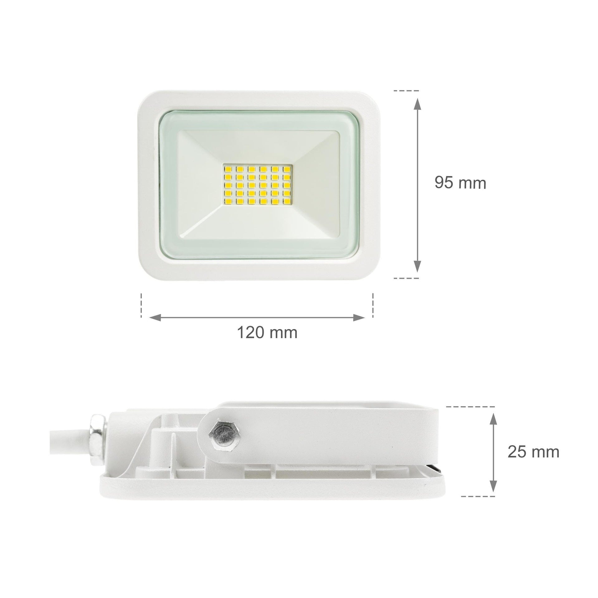 20W LED projektør m. sensor 6000K 1800 Lumen