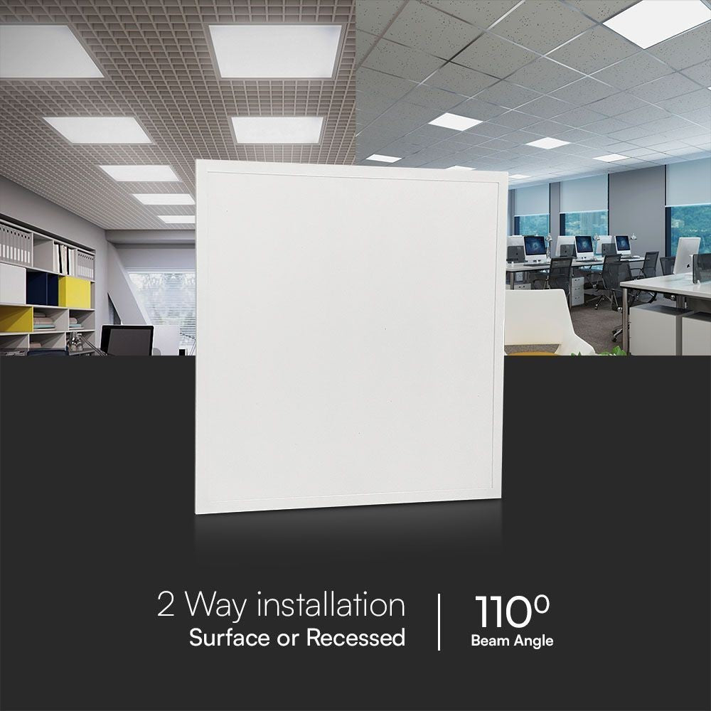 V-Tac 60x60 LED panel med bagbelyst kant - 25W, 180lm/w, hvid kant