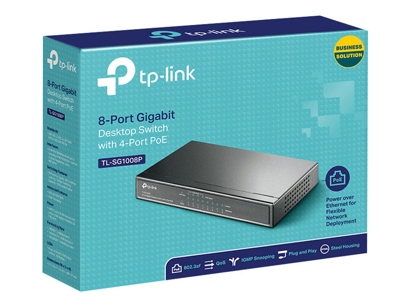 PoE Gigabit Switch - 10/100/1000Mbps, 8 porte (4xPoE)