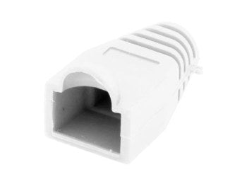 Blød hætte til RJ45 modularstik - 6,5mm, Hvid (1 stk.)