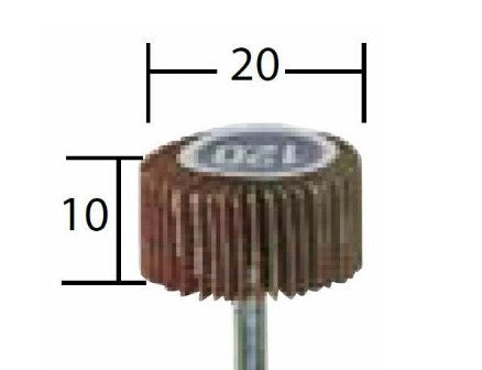 Viftesliber af normalkorund - K120 (Ø20x10mm)