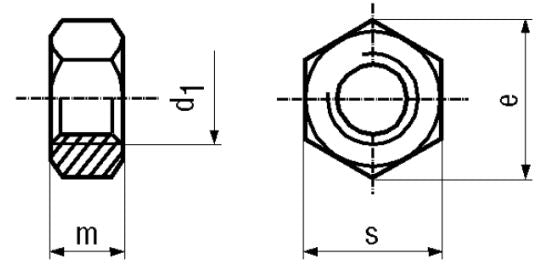 Møtrik, sekskantet - M3, forsinket stål, H2,4mm (50 stk.)