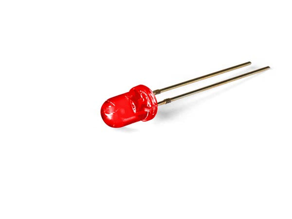 5mm LED - Rund, RØD vandklar (80mcd 20°)