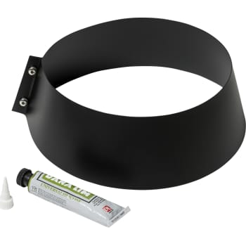 Metalbestos skorsten uØ 250mm krave til inddækning, sort, lim inkluderet.