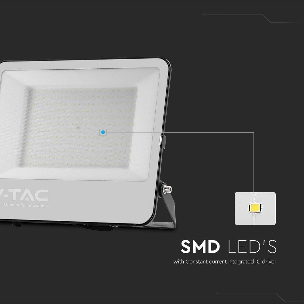 V-Tac 200W LED projektør - 185 lumen pr. watt, arbejdslampe, udendørs, vandtæt, højfarvegengivelse (RA70), 230V input