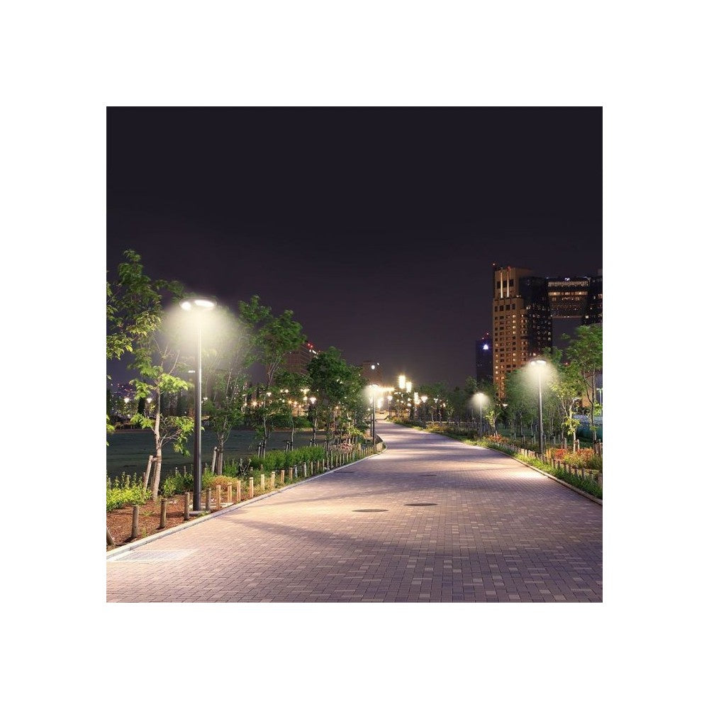 V-Tac 7.5W Solcelle Havelampe LED - Sort, Ø42 cm, med solcelle, sensor og IP65