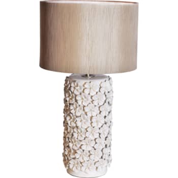 Fiore keramik bordlampe H 54 cm med en ø 30 cm silkeskærm