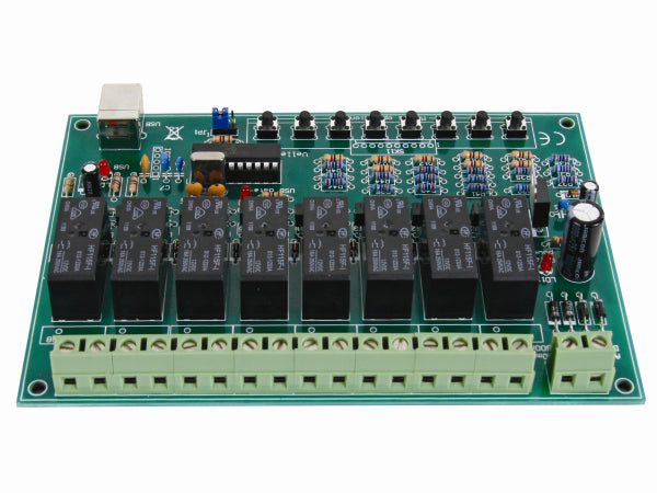 8 kanals USB relæ kort (loddekit)