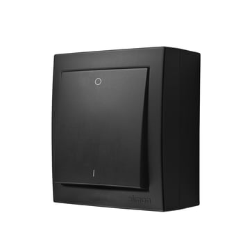 Simon X4 2-polet afbryder, 16 A, 250 V~, skruefiksering, sort