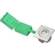 Downlight Arden LED 6W 927, 600 lumen, firkantet, børstet alu