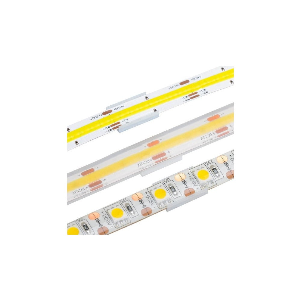 20 skjulte monteringsklips til LED strip - 8mm, til IP20 strips - pakke med 20 stk.
