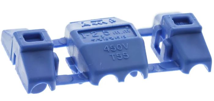 Klemme samlemuffe - For 2 x 1,5-2,5mm ledning, Blå (1 stk.)