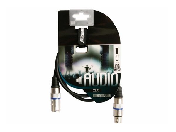 XLR kabel - 3P XLR han til 3P XLR hun, Sort (10m)