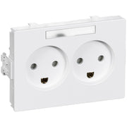 LK Clic line stikkontakt dobbelt vandret m j hvid