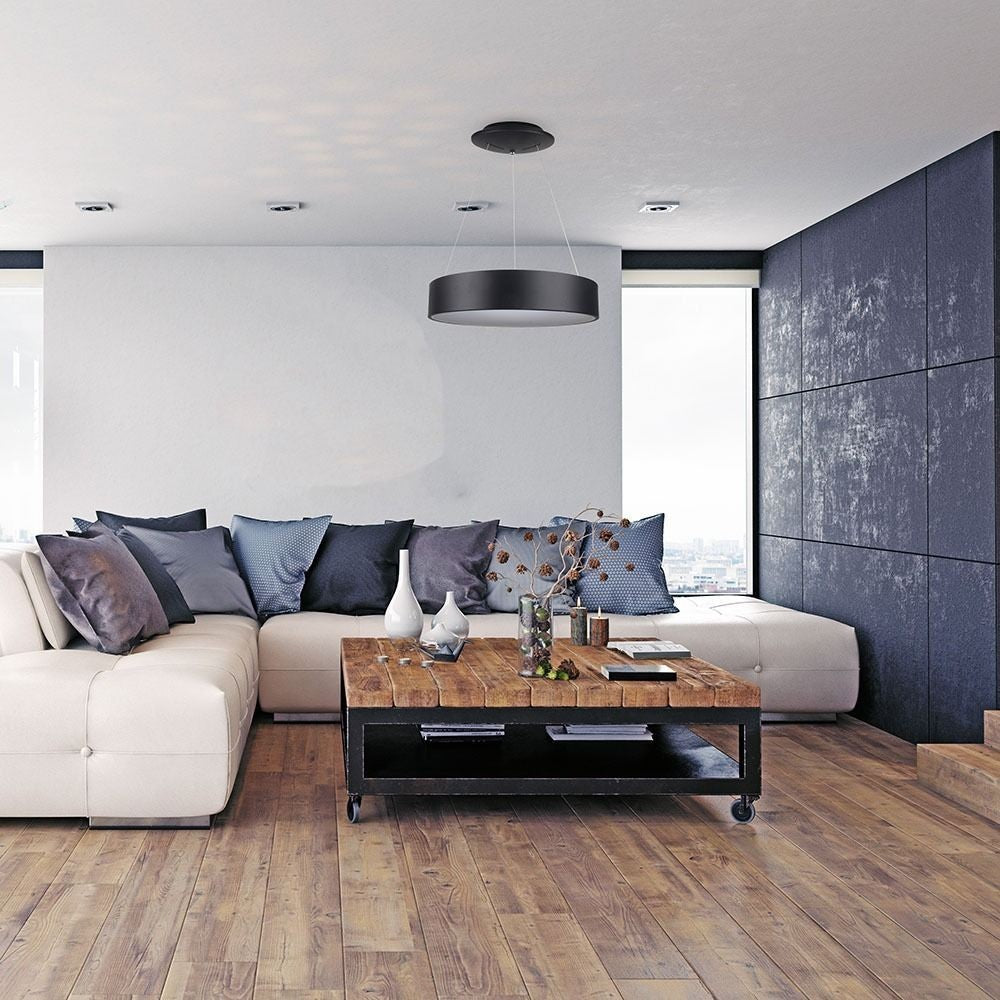 V-Tac 30W LED lysekrone - Sort, blødt lys, dæmpbar, varm hvid, inkl. lyskilde - 3 års garanti