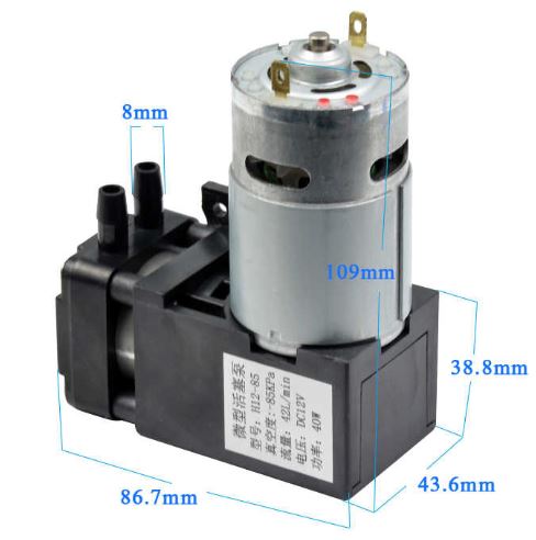 Vacuum sugepumpe - 12Vdc (9-14Vdc) / 42W (40L/min.)
